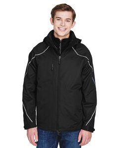 Ash City North End 88196T - ANGLE MEN'S TALL 3-in-1 JACKET WITH BONDED FLEECE LINER Black