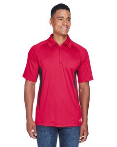 Ash City North End 88657 - SERAC MEN'S UTK cool.logikTM PERFORMANCE ZIPPERED POLO Olympic Red W/Black Silk