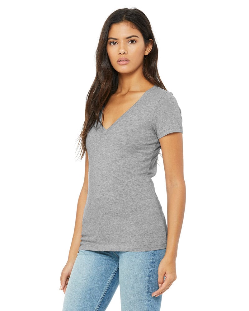 Bella+Canvas B6035 - Ladies Jersey Short-Sleeve Deep V-Neck T-Shirt