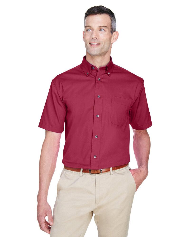 Harriton M500S - Men's Easy Blend Short-Sleeve Twill Shirt with Stain-Release