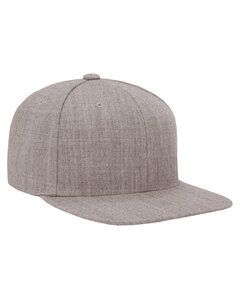 Yupoong 6089 - 6-Panel Structured Flat Visor Classic Snapback Heather Grey