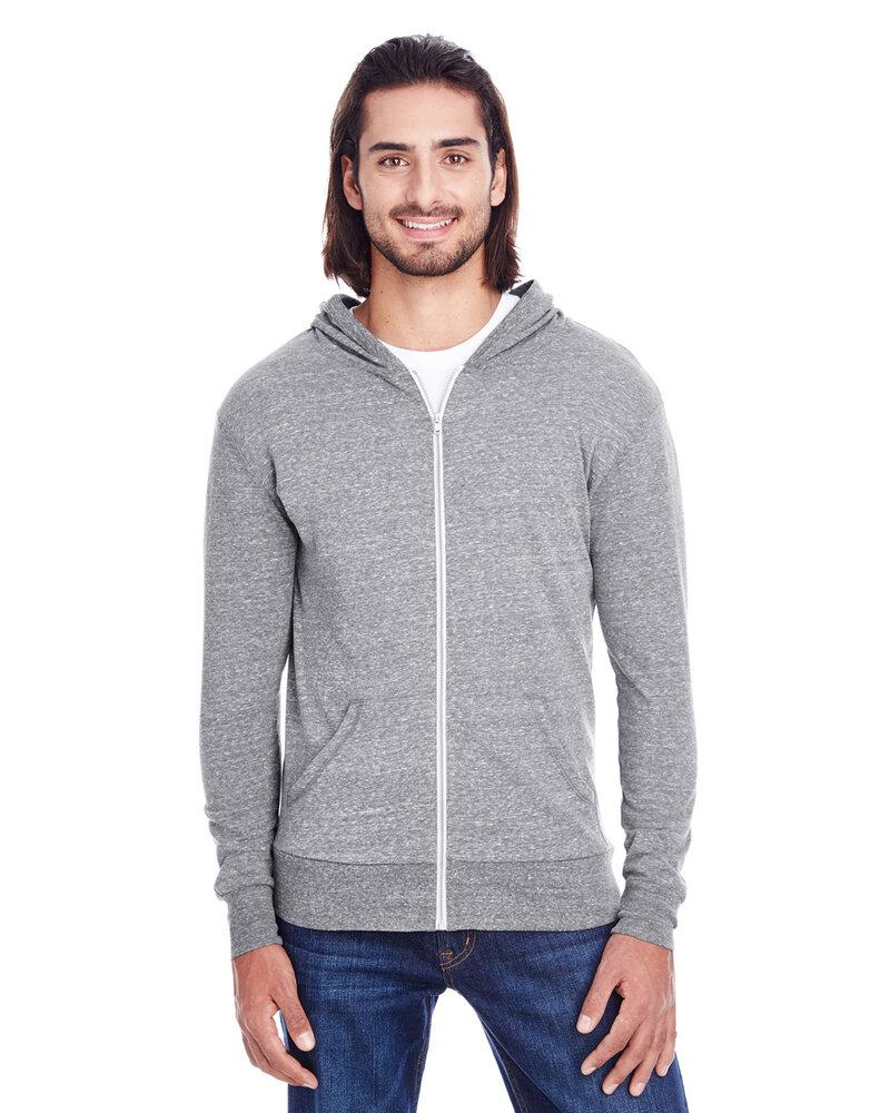 Threadfast 302Z - Unisex Triblend Full-Zip Light Hoodie