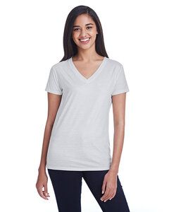 Threadfast 240RV - Ladies Liquid Jersey V-Neck T-Shirt Liquid Silver