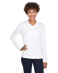 Team 365 TT11WL - Ladies Zone Performance Long-Sleeve T-Shirt White