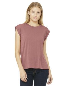 Bella+Canvas 8804 - Ladies Flowy Muscle T-Shirt with Rolled Cuff Mauve