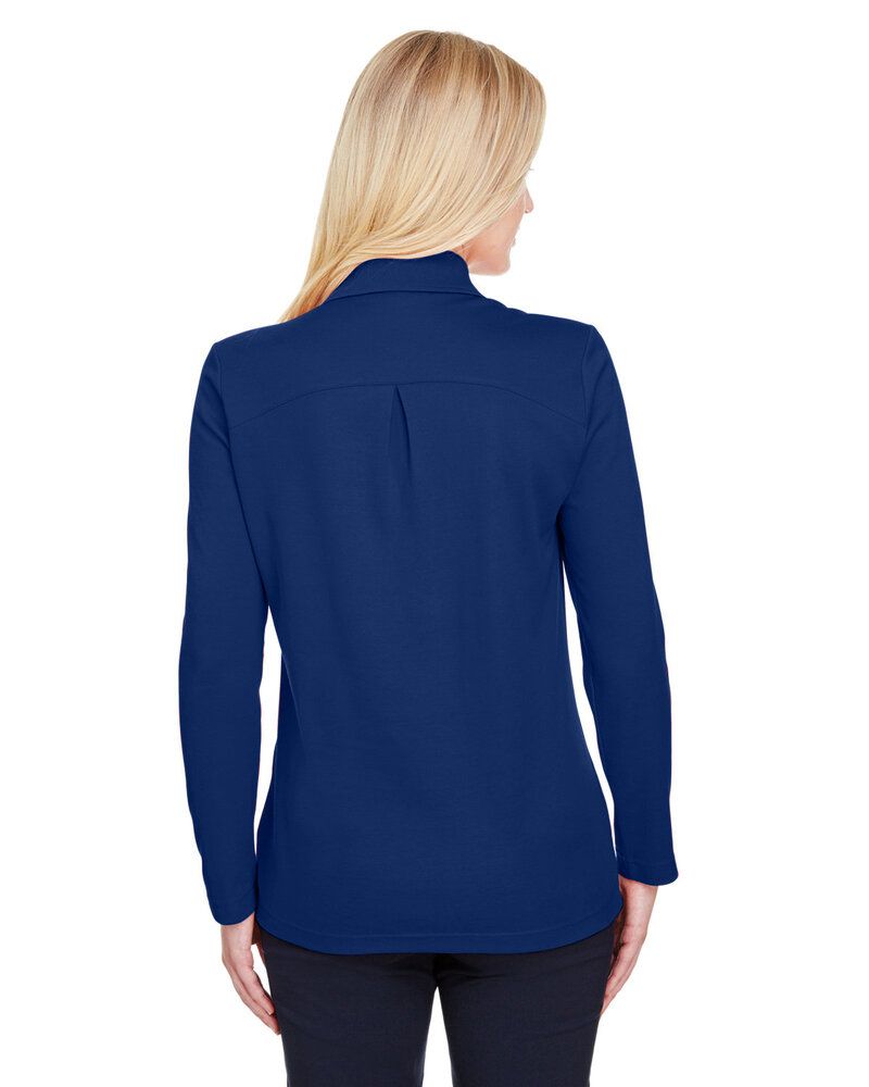 Devon & Jones DG20LW - Ladies CrownLux Performance Plaited Long-Sleeve Polo