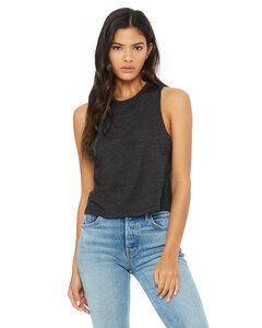 Bella+Canvas 6682 - Ladies Racerback Cropped Tank Dark Gry Heather