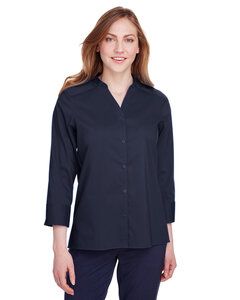 Devon & Jones DG560W - Ladies Crown  Collection Stretch Broadcloth 3/4 Sleeve Blouse Navy