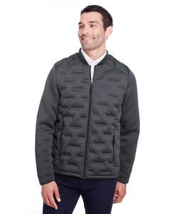 North End NE710 - Men's Pioneer Hybrid Bomber Jacket Crbn/Blk H/Blk