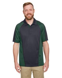 Harriton M385 - Men's Advantage Snag Protection Plus IL Colorblock Polo D Ch/D Grn/Blk