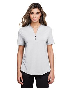 North End NE100W - Ladies Jaq Snap-Up Stretch Performance Polo Platinum