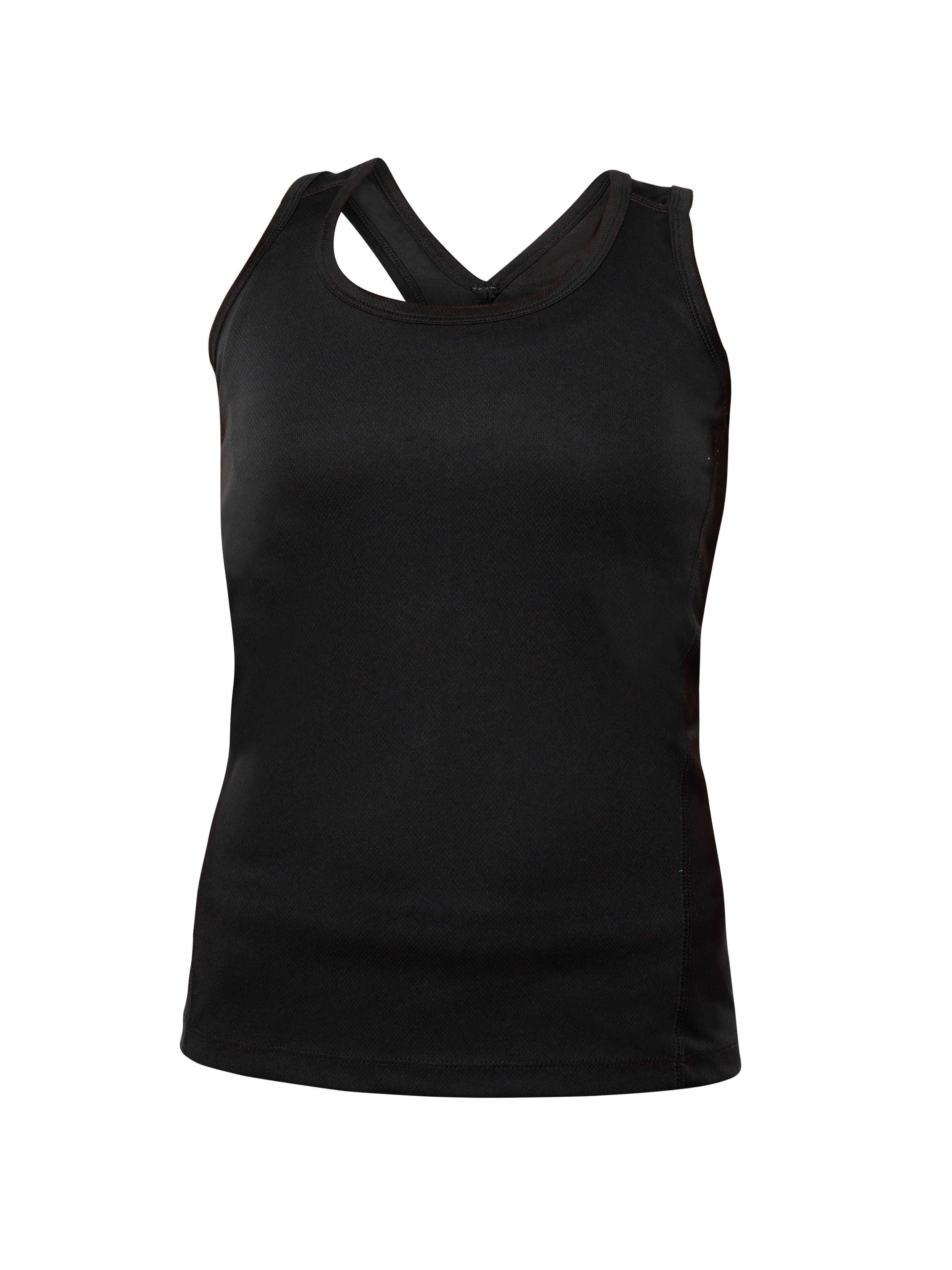 Blank Activewear L201 - Women's Tank Top Racer Back, Birdseye Mesh, 100% Polyester, Dry Fit Black - XL