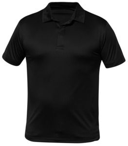 Blank Activewear M349 - Men's Short Sleeve Polo, 100% Polyester Interlock, Dry Fit Black
