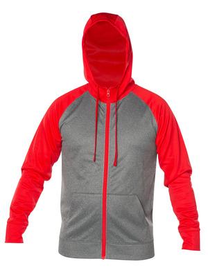 Blank Activewear ML444 - Adult Full Zip Hoodie Mock Neck, Raglan Sleeve, Knit, 100% Polyester PK Fleece.