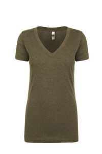 Next Level 6740 - Ladies' Triblend Deep V Military Green