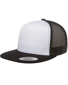 Yupoong 6006W - Adult Classic Trucker with White Front Panel Cap Black/Wht/Blk