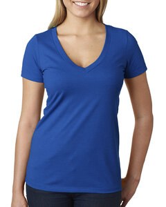 Next Level Apparel 6640 - Ladies CVC Deep V-Neck T-Shirt Royal