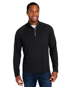 Core365 CE418 - Men's Origin Performance Pique Quarter-Zip Black/Carbon