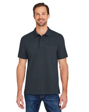 Harriton M205P - Mens Valiant Cotton Snag Protect Pocket Polo