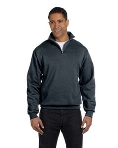 Jerzees 995M - Adult 8 oz. NuBlend® Quarter-Zip Cadet Collar Sweatshirt Black Heather