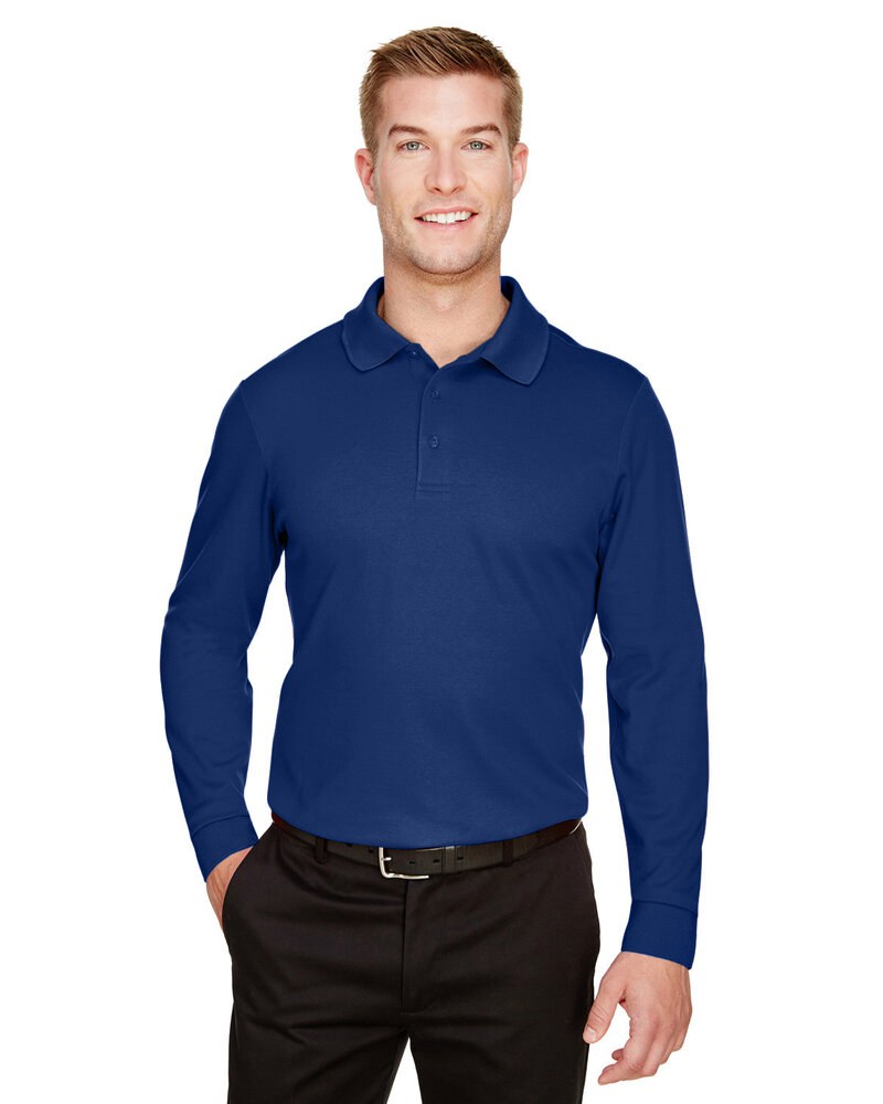 Devon & Jones DG20LT - Men's Tall CrownLux Performance Plaited Long-Sleeve Polo