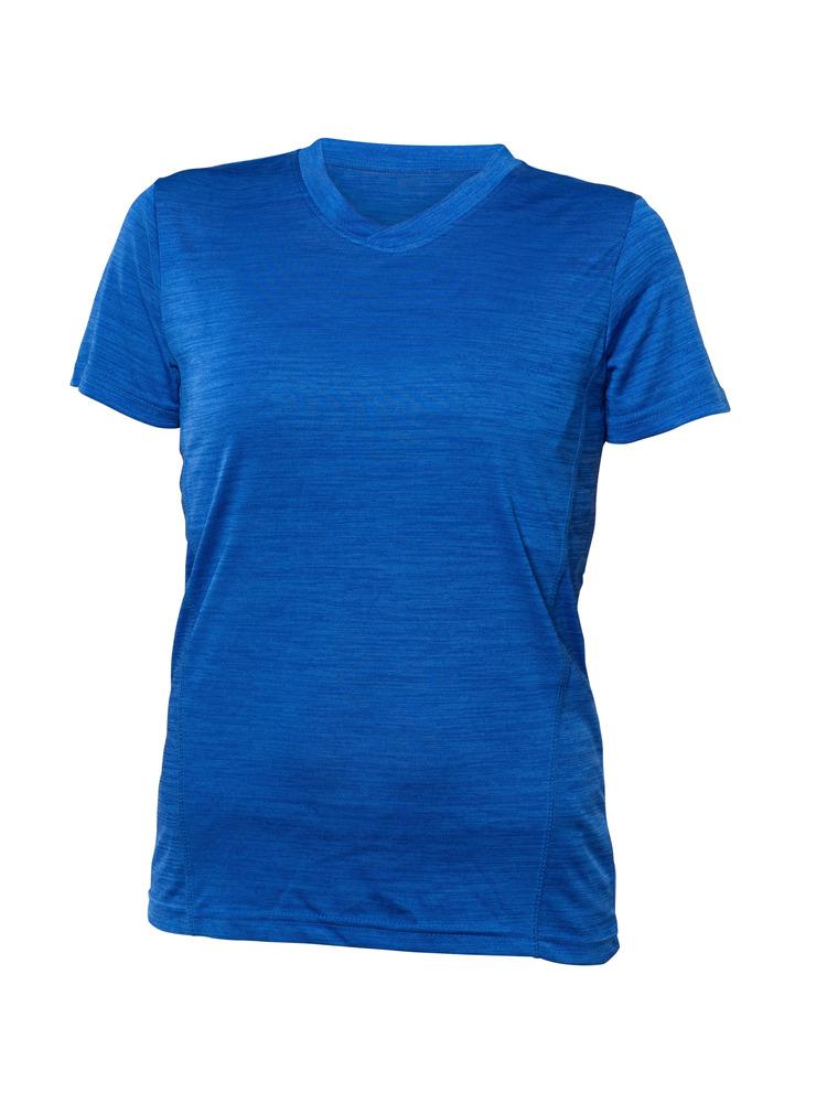 Blank Activewear L845 - Women's Short Sleeve V-Neck T-shirt, 100% Polyester Mix Jersey, Knit, Dry Fit